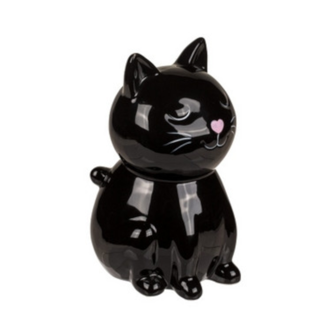 Out of the Blue Spaarpot - Poes - Keramiek - 16cm - 1st. - Willekeurig geleverd