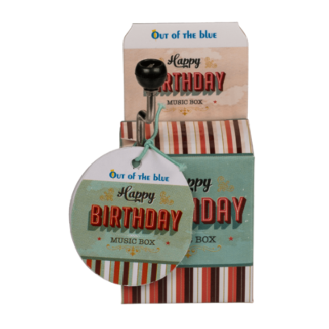Out of the Blue Muziekdraaidoosje - Happy Birthday - 4x5cm
