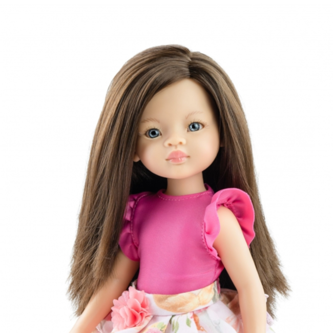 Paola Reina Pop - Amigas - Liu - Aziatisch - Lang bruin haar & blauwe ogen - 32cm