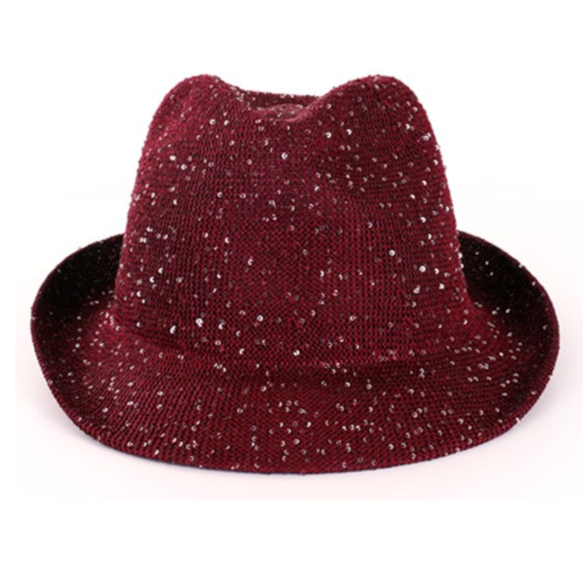 PartyXplosion Hoed - Gleufhoed - Glitter - Rood