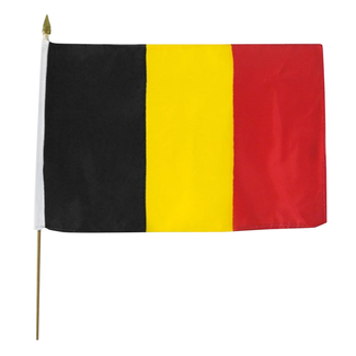 Haza Vlag op stok - België - Stof - 30x45cm