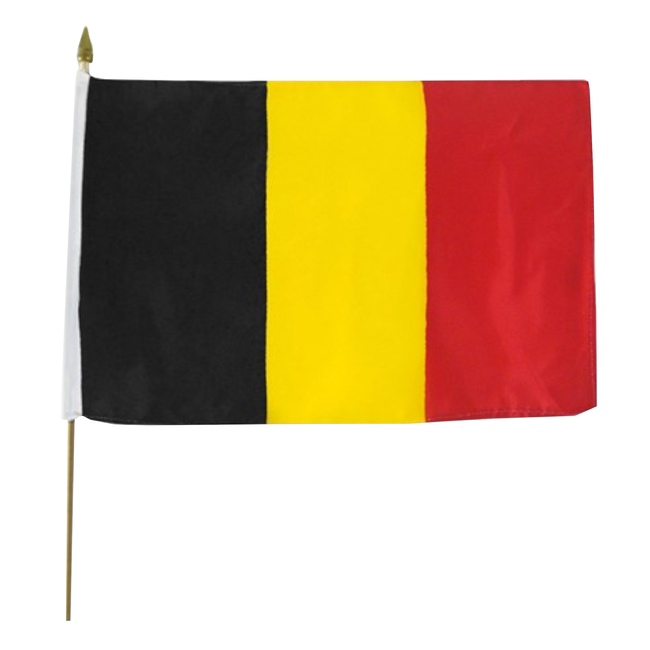 Haza-Witbaard Vlag op stok - België - Stof - 30x45cm