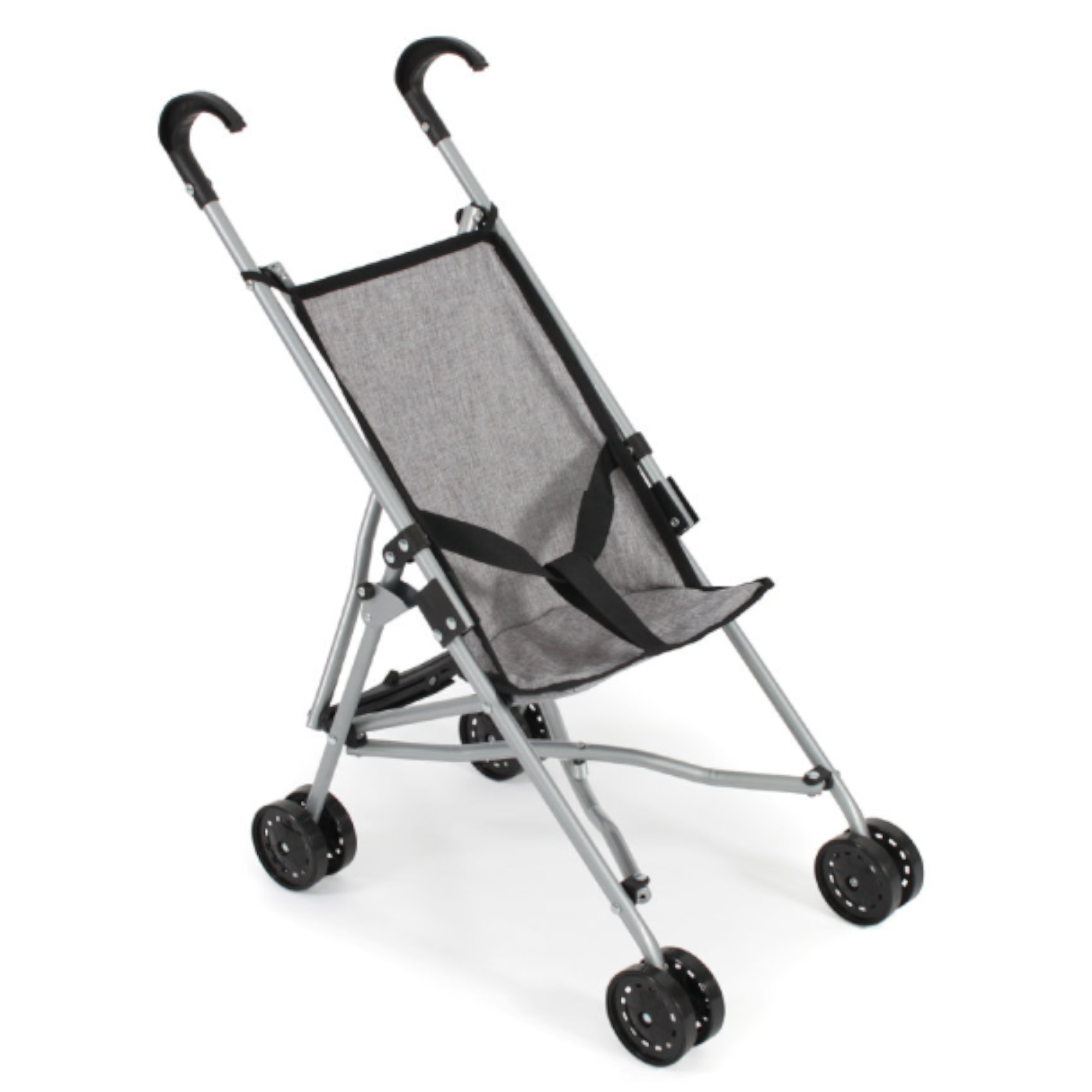 Poppen buggy - Grijs, zwart