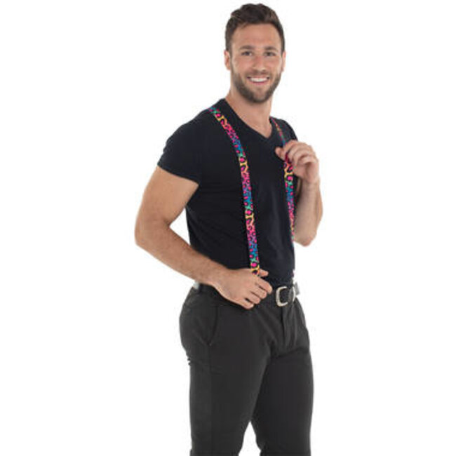 Folat Bretels - Panterprint - Regenboog**