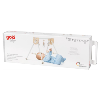 Goki Speeltrainer - Babygym - Beer - Op 4 hoogtes verstelbaar - 63x55x53cm