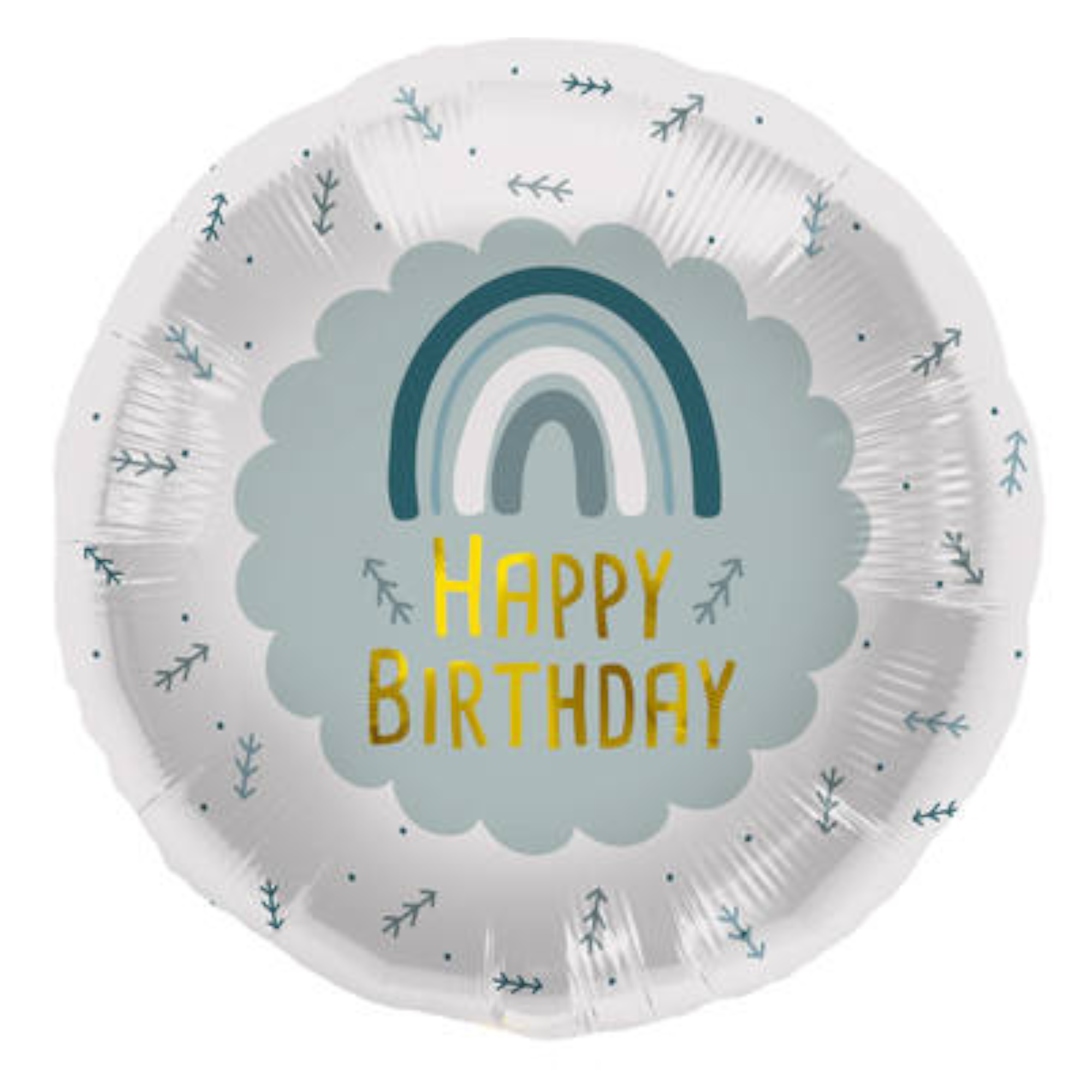 Folieballon - Happy Birthday - Regenboog - Blauw - 45cm - Zonder vulling