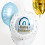 Folat Folieballon - Happy birthday - Regenboog - Blauw - 45cm - Zonder vulling