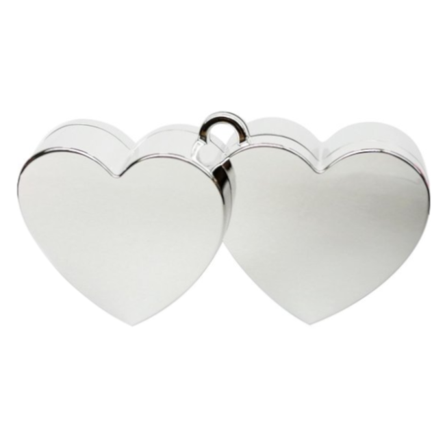 Globos Ballongewicht - Dubbel hart - Zilver