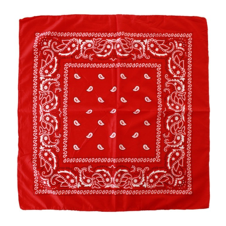 PartyXplosion Zakdoek - Rood - Met wit motief - 53x53cm