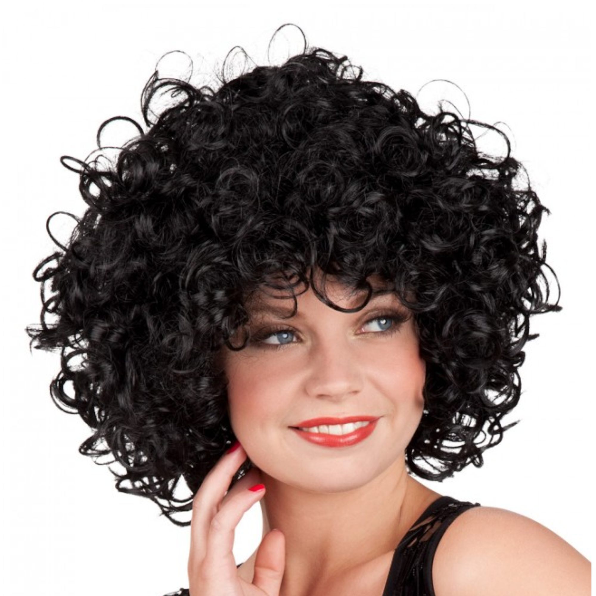 Pruik - Candice - Piet - Zwart - Krullend