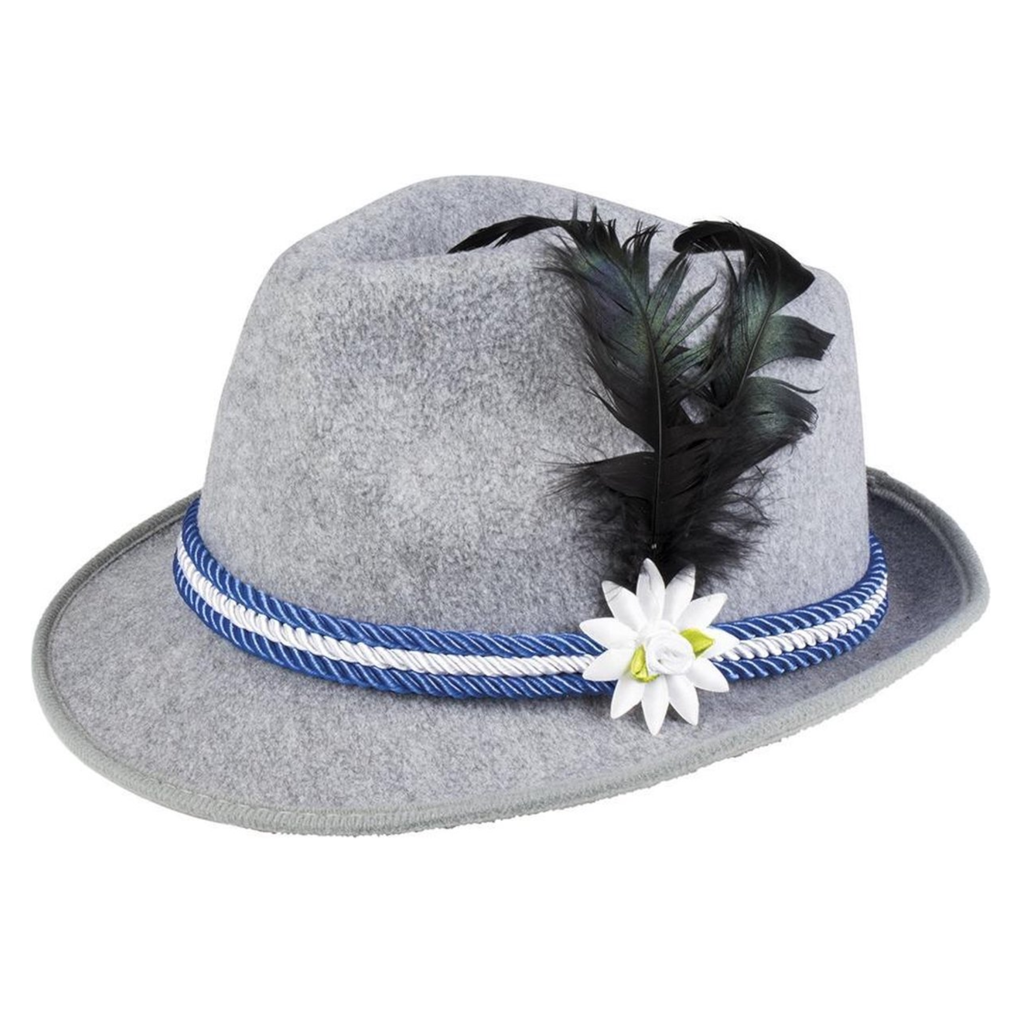 Hoed - Oktoberfest - Tirol - Blauwe band & veer