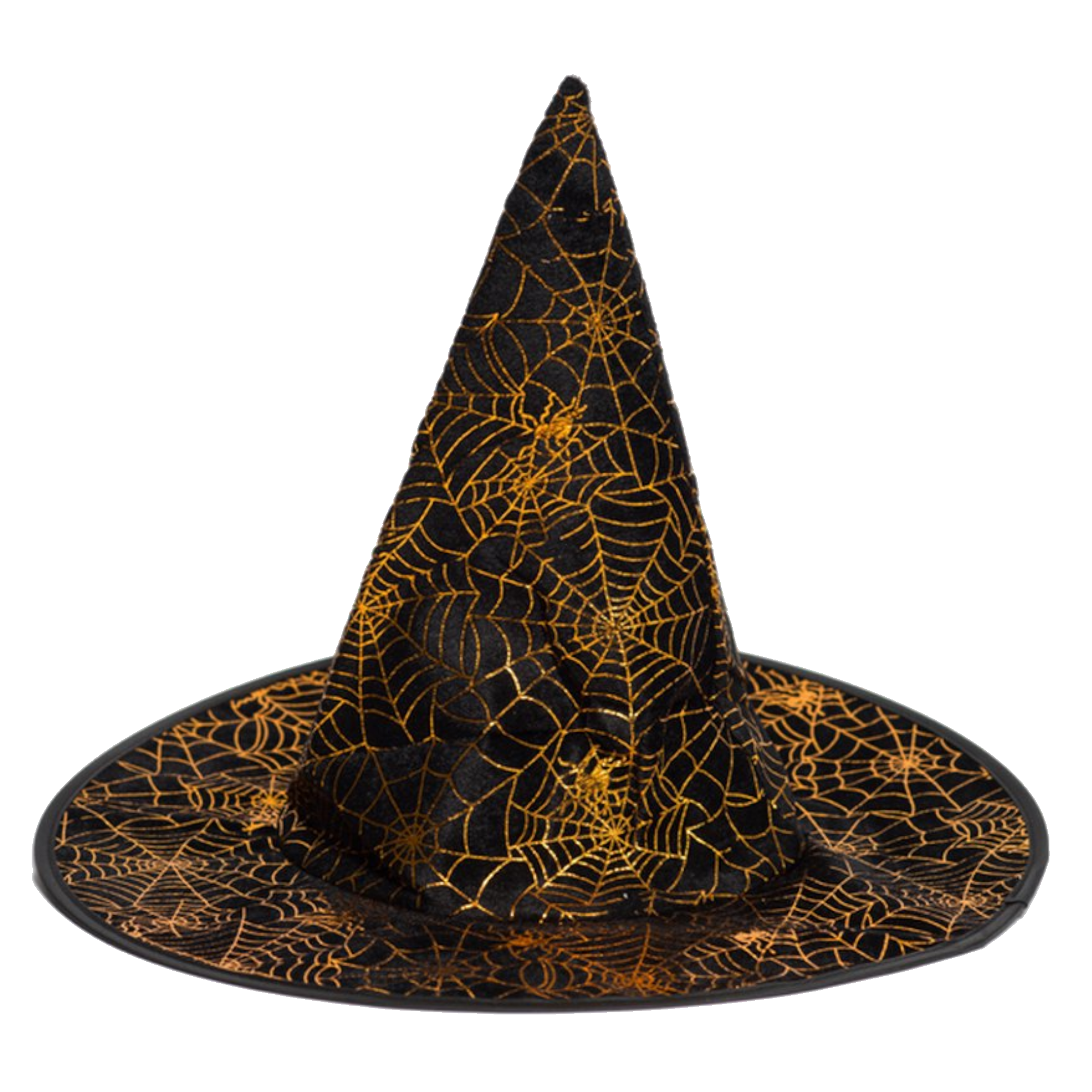 Heksenhoed - Spinnenweb print - Zwart/goud