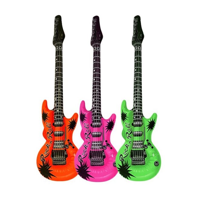 PartyXplosion Opblaasfiguur - Elektrische gitaar - 90cm - 1st. - Willekeurig geleverd