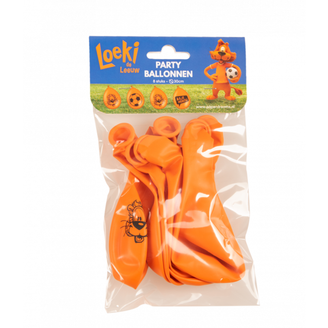 Paper Dreams Ballonnen - Loeki de leeuw - Oranje - 30cm - 8st.
