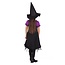 PartyXplosion Kostuum - Heks - Jurk & hoed - Zwart, paars - mt.122/134