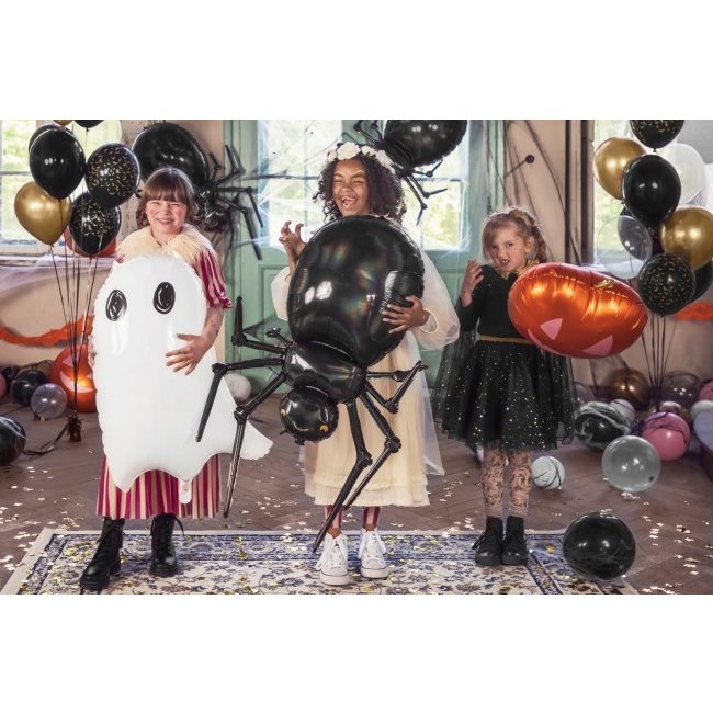 PartyXplosion Folieballon - Spin - Zwart goud metallic - 60x101cm