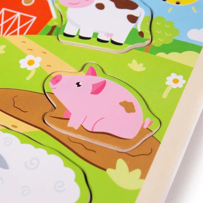BigJigs Puzzel - Muziekpuzzel - Boerderij - 6st.