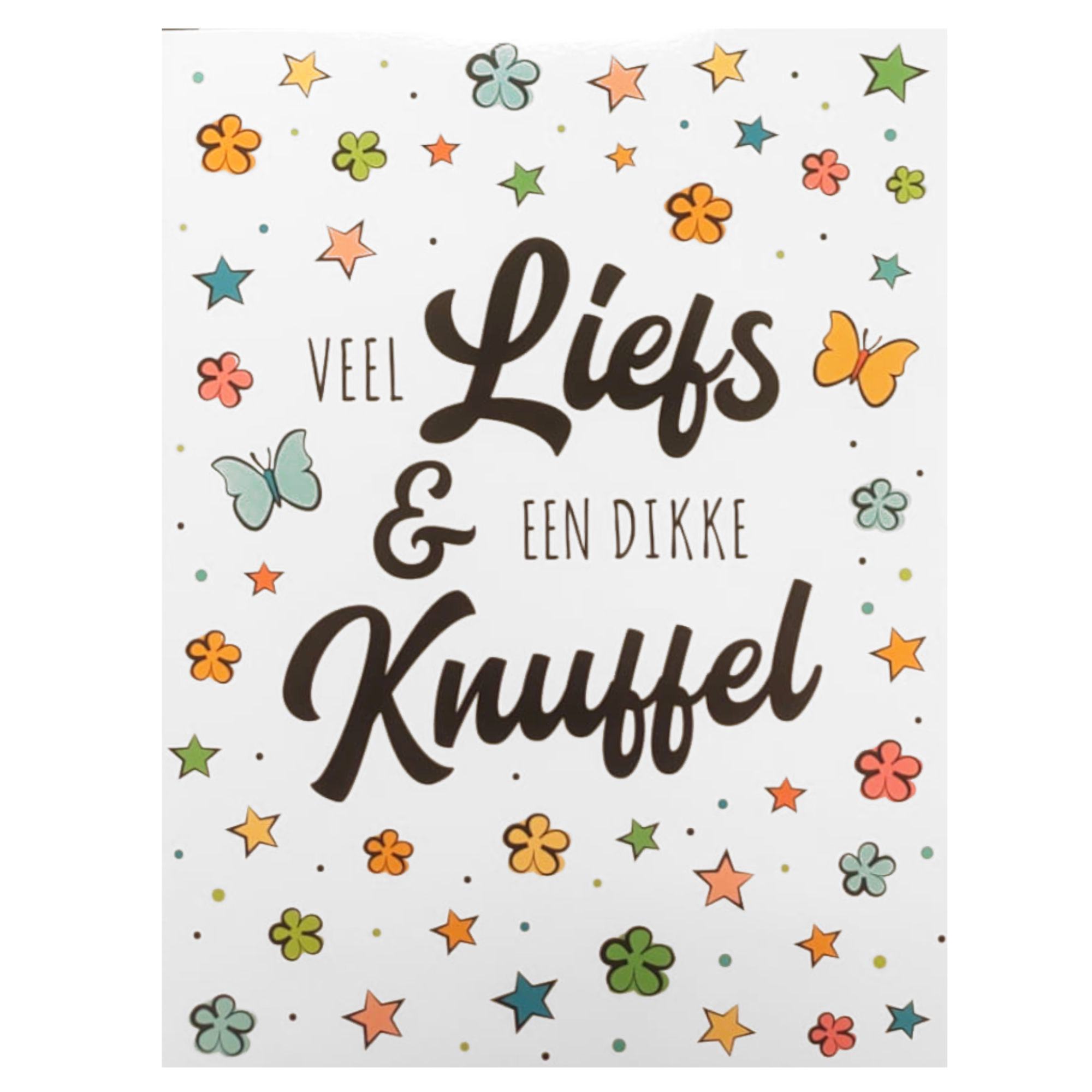 Kaart - A4 formaat - Veel liefs & een dikke knuffel - MAX006-A