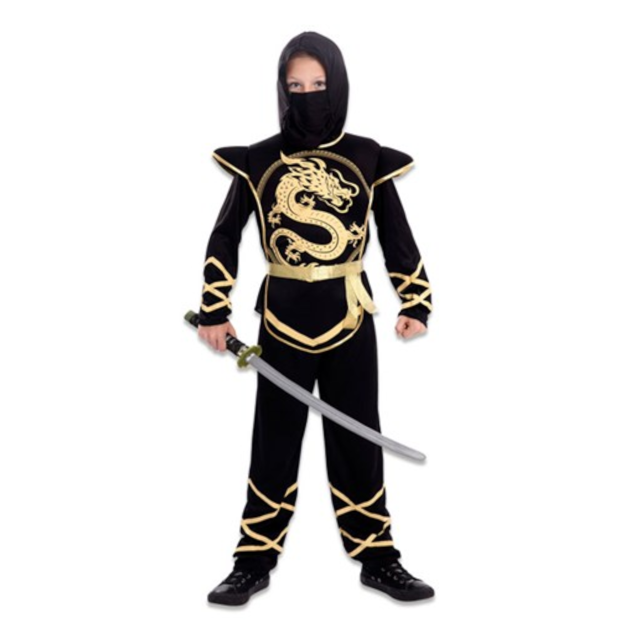 Kostuum - Ninja - Zwart, goud - mt.92/104