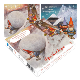 Comello Kerstkaarten - Rien Poortvliet - Echtpaar & sneeuwbal - 10st.