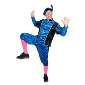 Haza-Witbaard Piet - Kostuum - Blauw, zwart - Velours - L
