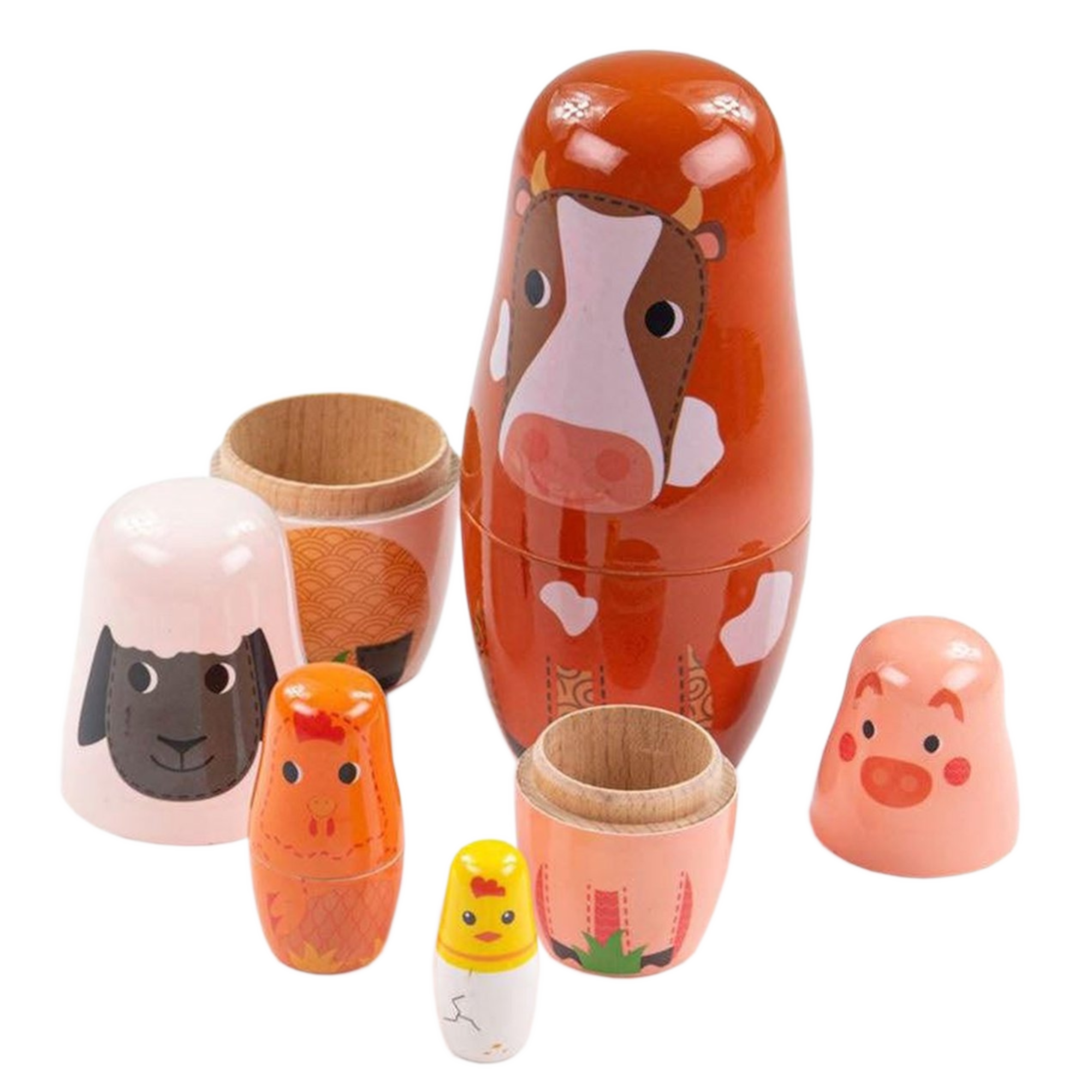 Matroesjka - Boerderijdieren - Hout - 5dlg.