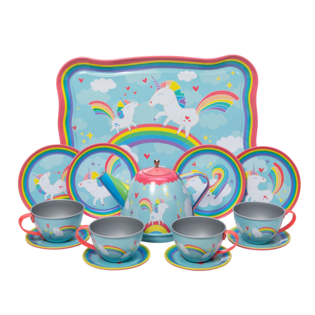 BigJigs Theeservies - Eenhoorn - Unicorn - Regenboog - Metaal