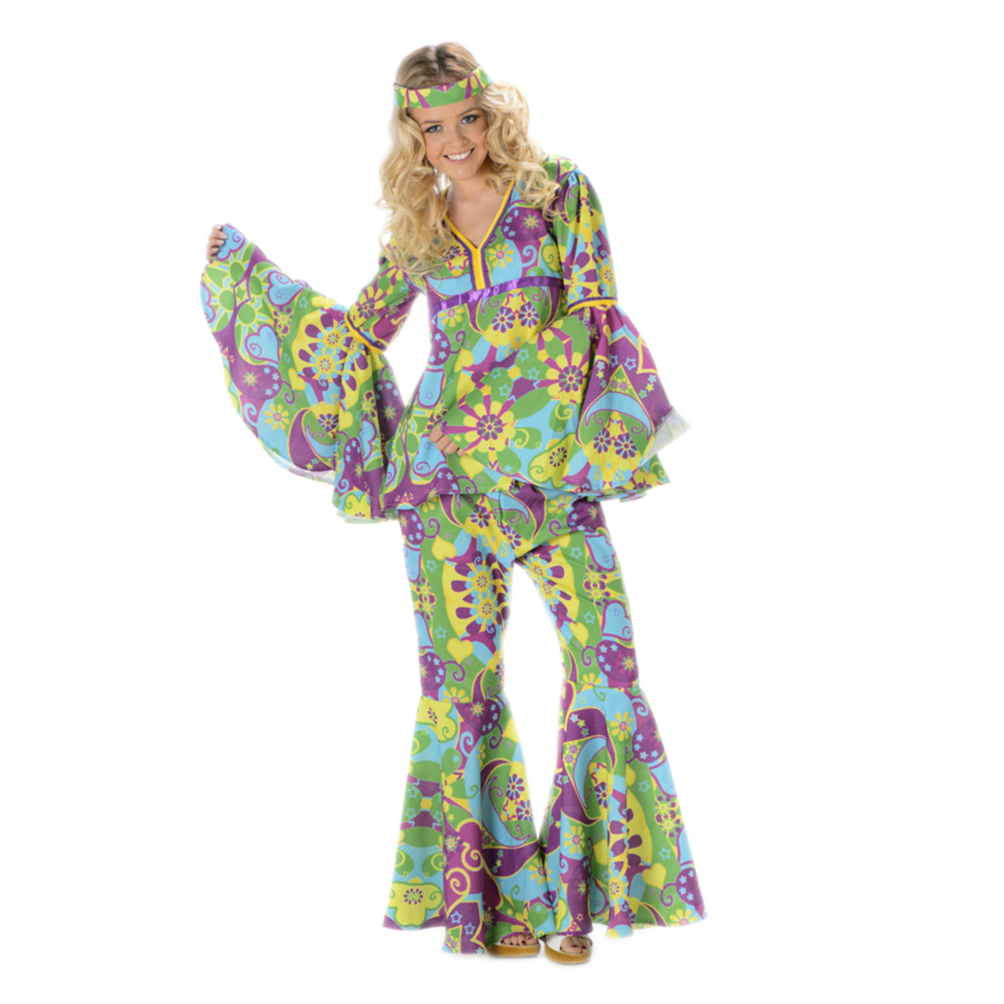 Kostuum Flower power Hippie Dames S