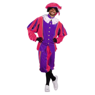 Haza-Witbaard Piet - Kostuum - Paars, roze - Populair - Polyesterfluweel - L
