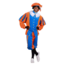 Haza-Witbaard Piet - Kostuum - Blauw, oranje - Populair - Polyesterfluweel - L