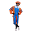Haza-Witbaard Piet - Kostuum - Blauw, oranje - Populair - Polyesterfluweel - S