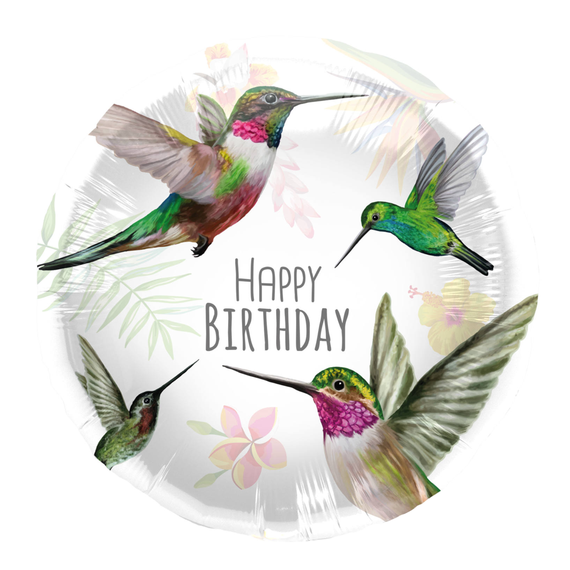 Folieballon - Happy Birthday - Kolibri - 45cm - Zonder vulling