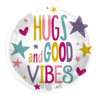 Folat Folieballon - Hugs and good vibes - 45cm - Zonder vulling