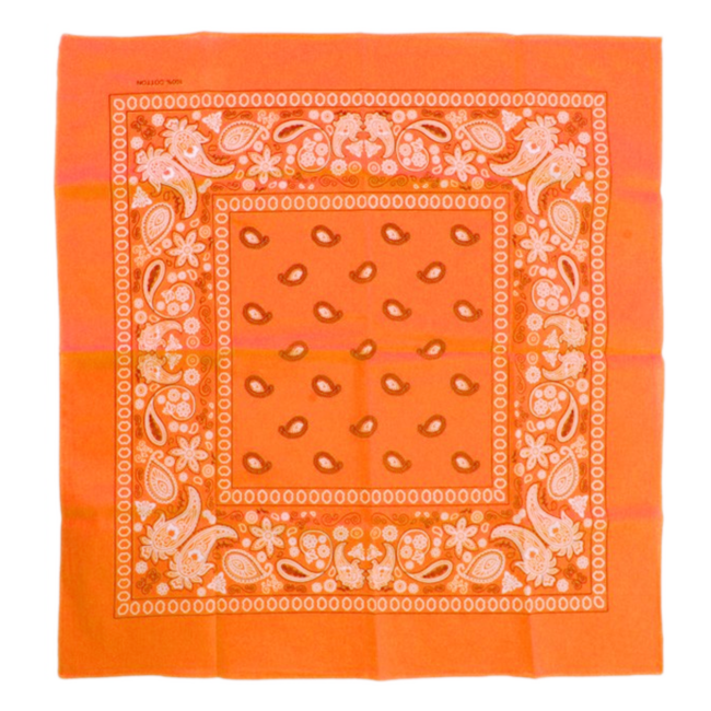 PartyXplosion Zakdoek - Oranje - Bandana - Fluor / neon - 25x25cm