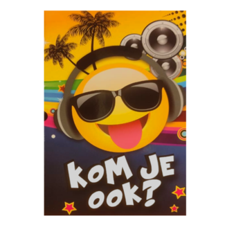Interstat Uitnodigingskaarten - Emoticon - Tropical DJ - 6st.