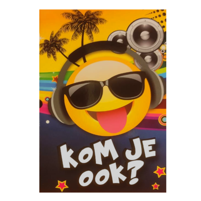 Interstat Uitnodigingskaarten - Emoticon - Tropical DJ - 6st.