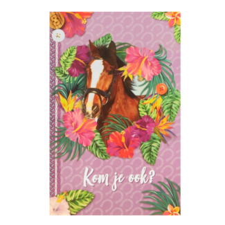 Interstat Uitnodigingskaarten - Paard - In bloemenkrans - 6st.