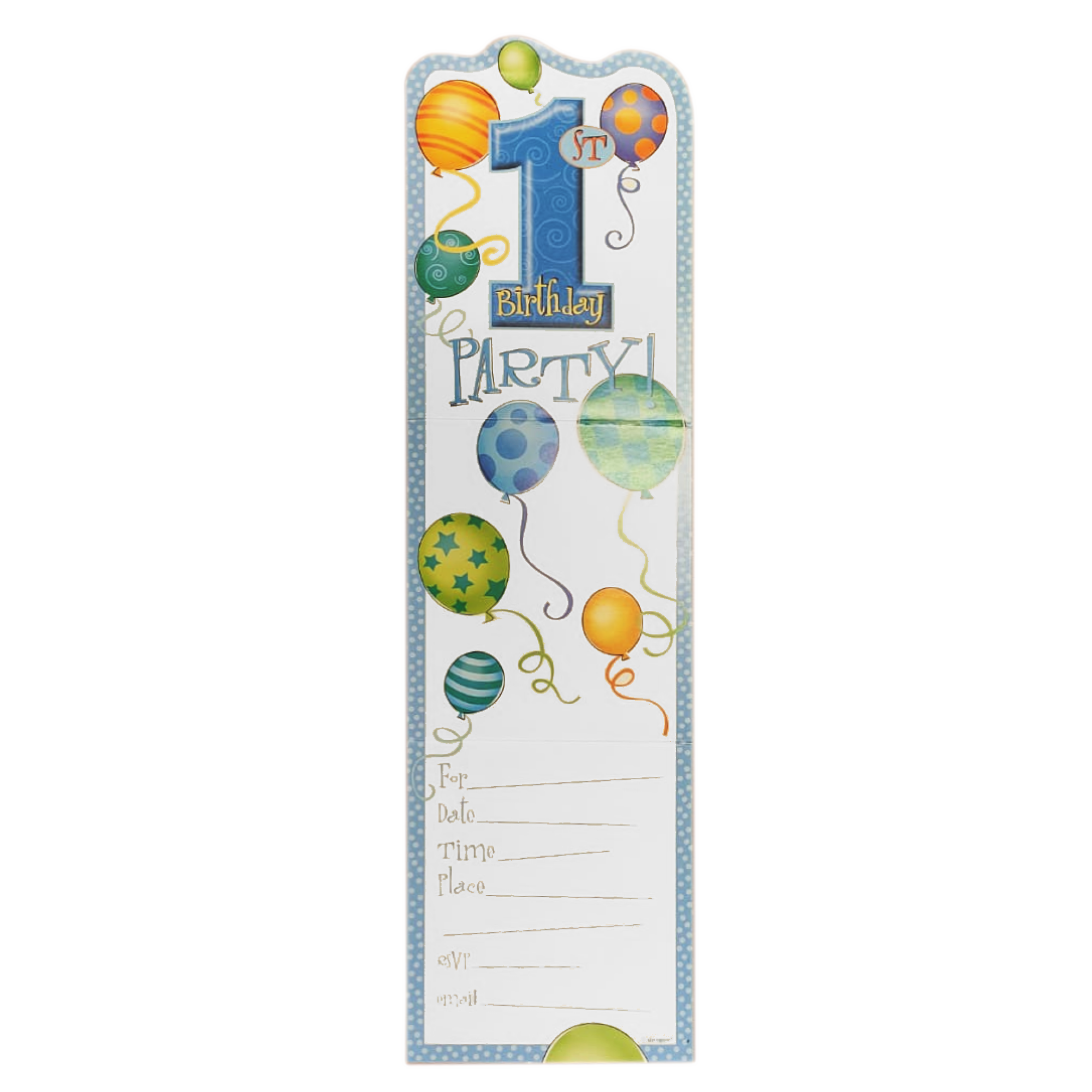 Uitnodigingskaarten - 1st Birthday - Blauw - 8st.