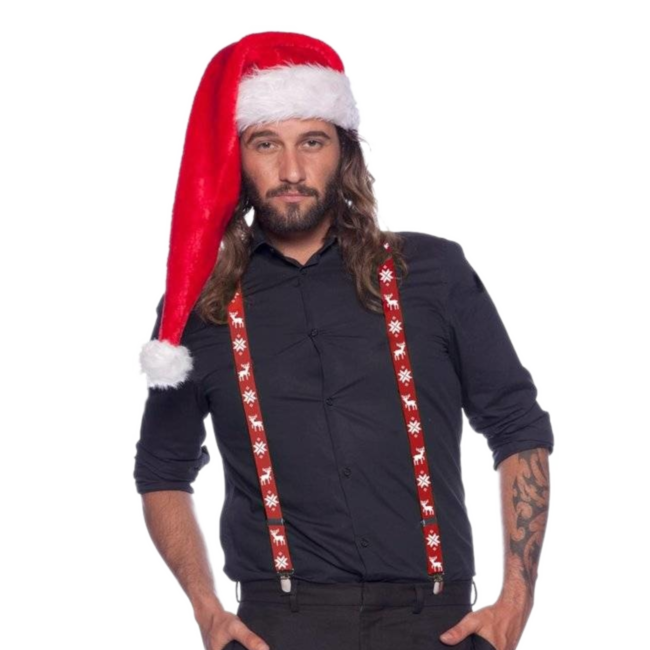 Folat Bretels - Kerst - Rendier - Rood