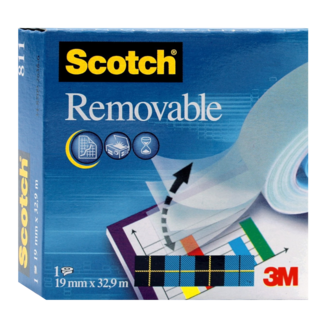 Twisk Magic tape - Verwijderbaar - 19mmx32,9m