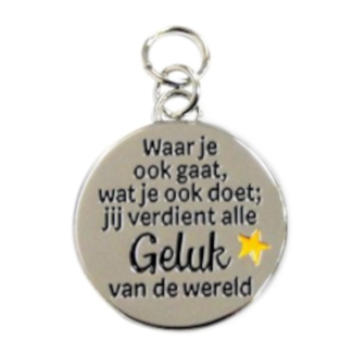 Charms for you Bedeltje - Jij verdient alle geluk - Charms for you