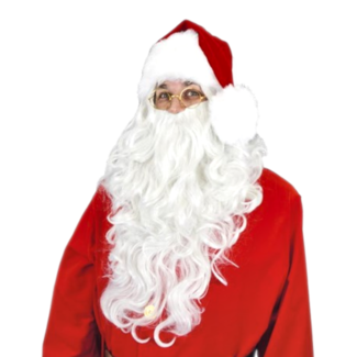 Haza-Witbaard Comedia - Pruik en baard - Kerstman - Lang