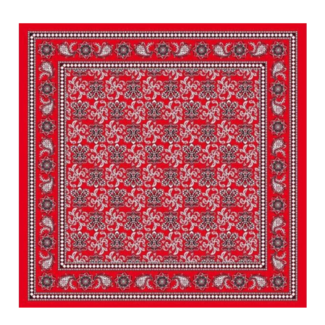 PartyXplosion Zakdoek - Rood - Waaiermotief - 63x63cm