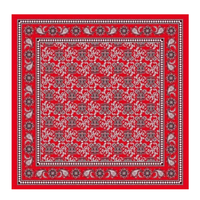 PartyXplosion Zakdoek - Rood - Waaiermotief - 63x63cm