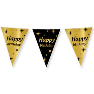 Paper Dreams Vlaggenlijn - Happy Birthday - Goud, zwart - 10m