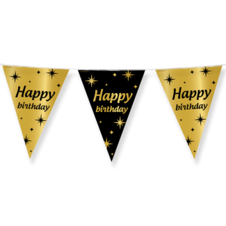 Paperdreams Vlaggenlijn - Happy Birthday - Goud, zwart - 10m