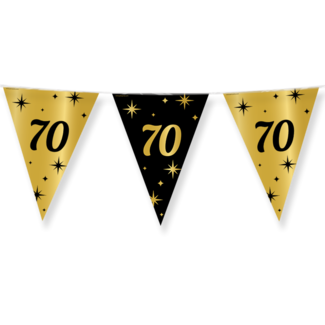Paperdreams Vlaggenlijn - 70 jaar - Goud, zwart - 10m