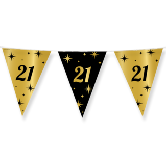 Paperdreams Vlaggenlijn - 21 jaar - Goud, zwart - 10m