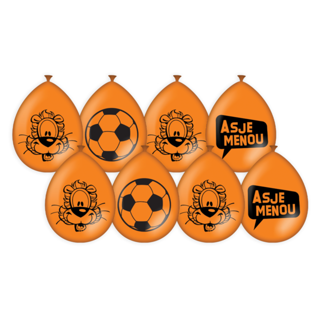 Paperdreams Ballonnen - Loeki de leeuw - Oranje - 30cm - 8st.