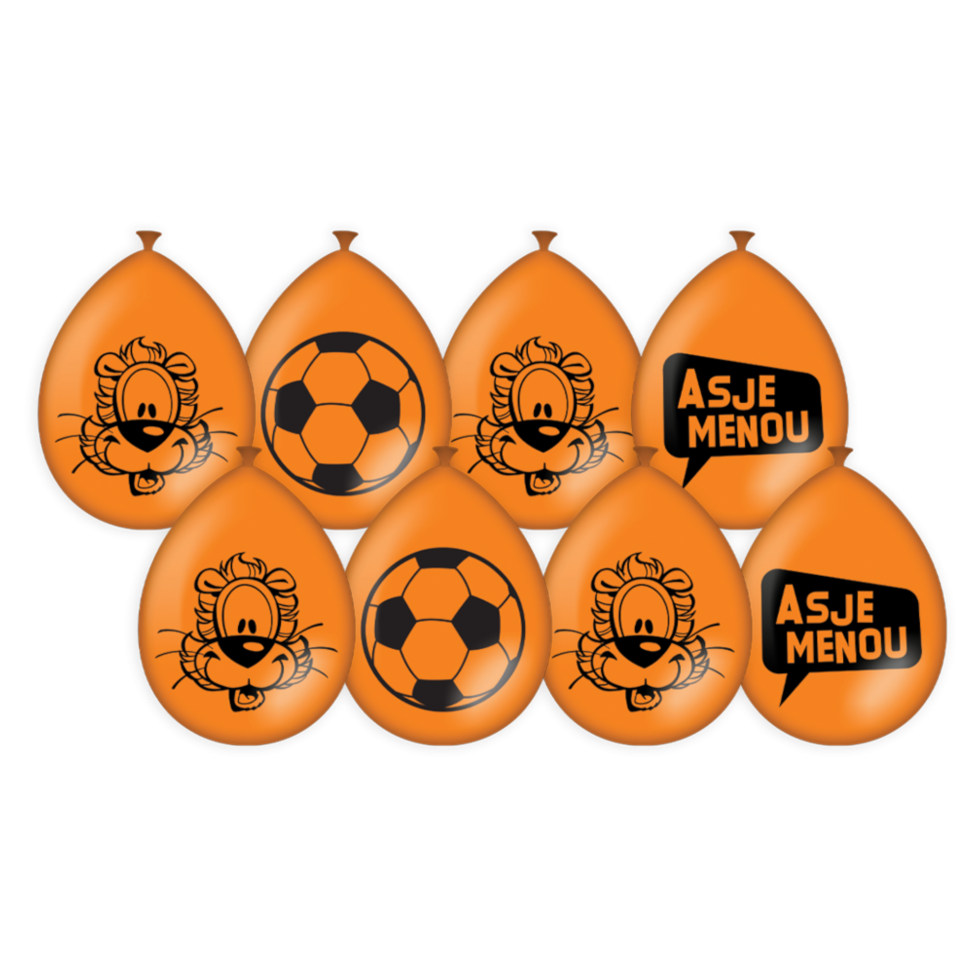 Ballonnen - Loeki de leeuw - Oranje - 30cm - 8st.